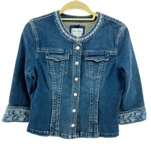 Live a Little Jacket with Embroidered Trim Small